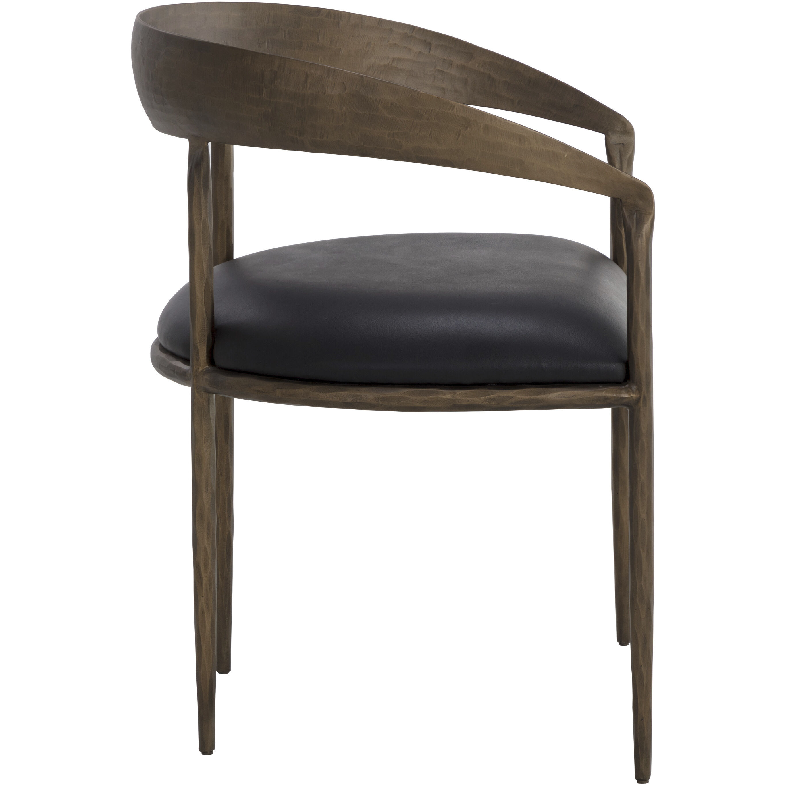 Zanatta Charcoal Black Leather Dining Armchair